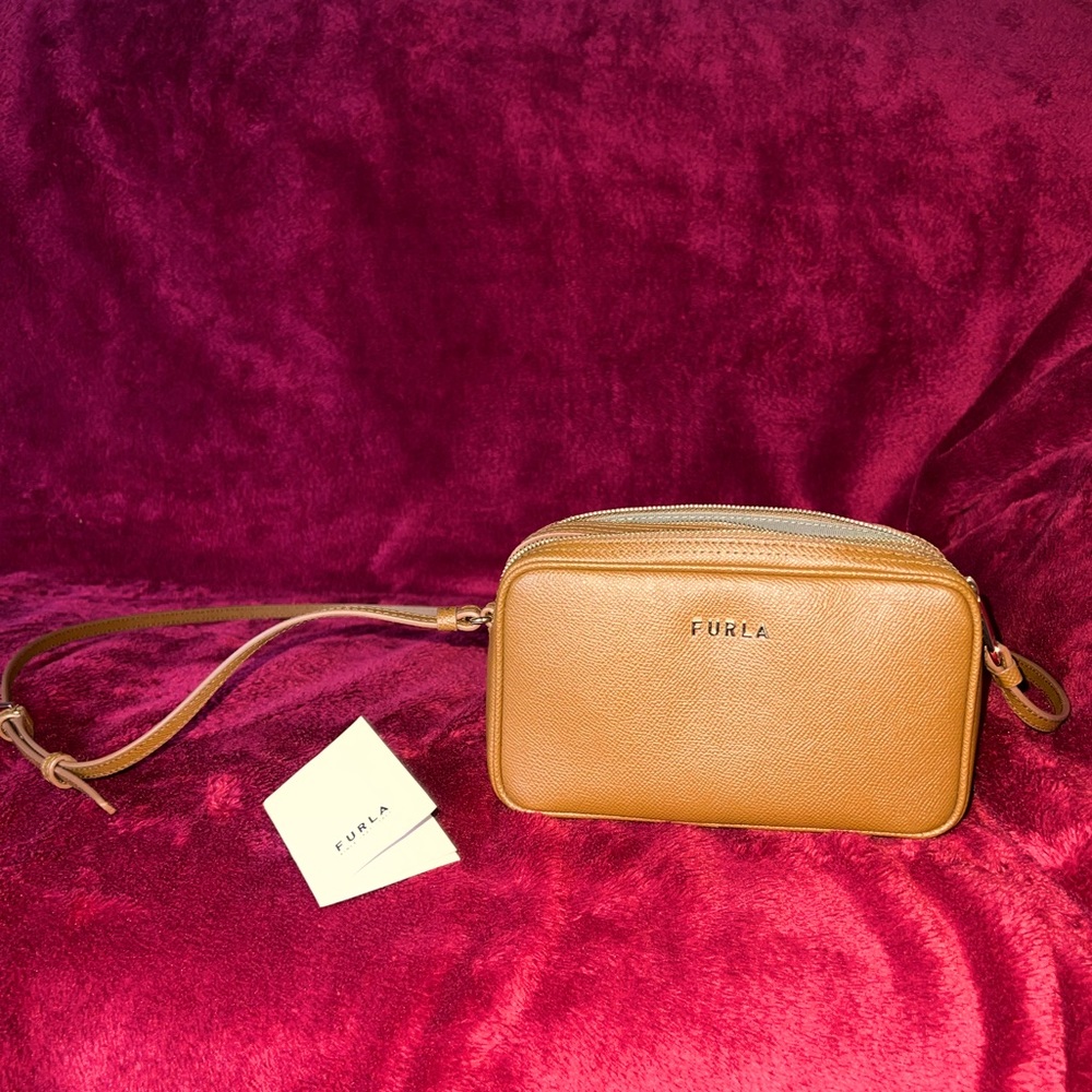 Furla Cognac Leather Crossbody Bag